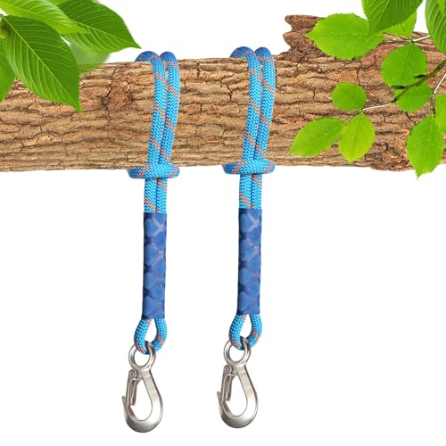 KUHAWL 2 Stück Schaukel Baumbefestigung Seil, 0.6M Hängende Seil, Hängematte Befestigung Aufhängung Schnur mit Karabinern Seil Hängematte Schaukel Befestigung für Schaukeln Hängematten Yoga von KUHAWL