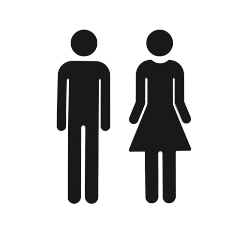 WC Schild, Männer Frauen Symbol Toilettenschild WC Türschild Selbstklebend WC Aufkleber WC Aufkleber Tür, WC Deko für Toilettentür Gäste WC Schild Selbstklebend Toilet Sticker von KUHAWL