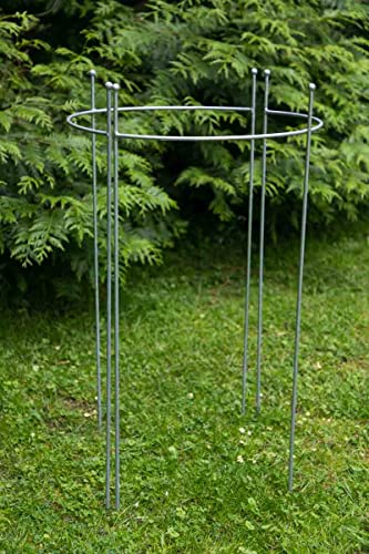 KUHEIGA 2er Set Staudenhalter halbrund, Höhe 90cm, Breite 45cm, Zink von KUHEIGA