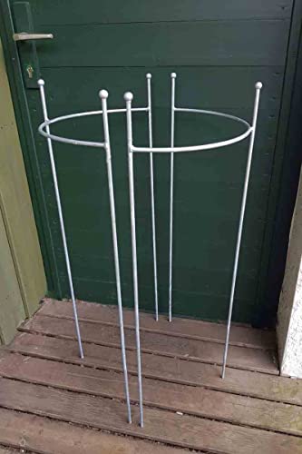 KUHEIGA 2er Set Staudenhalter halbrund, Höhe 90cm, Breite 45cm Zink von KUHEIGA