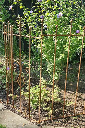 KUHEIGA Beetzaun Metall Steckzaun Rost Breite 120cm verlängerbar Metallzaun Zaunelement KUHEIGA Beetzaun Metall Steckzaun Rost Breite 120cm verlängerbar Metallzaun Zaunelement von KUHEIGA