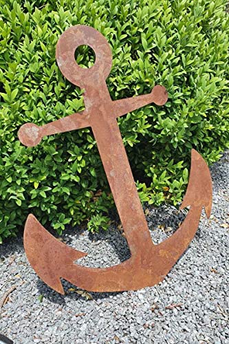 KUHEIGA Anker aus Edelrost H: 40cm zum Hängen oder Stellen Stellen Gartendeko Rostanker von KUHEIGA