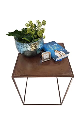 KUHEIGA Beistelltisch Metall Dunkelrost H: 50cm Pflanzentisch Metall, Blumentisch Deko-Tisch, Nachttisch von KUHEIGA