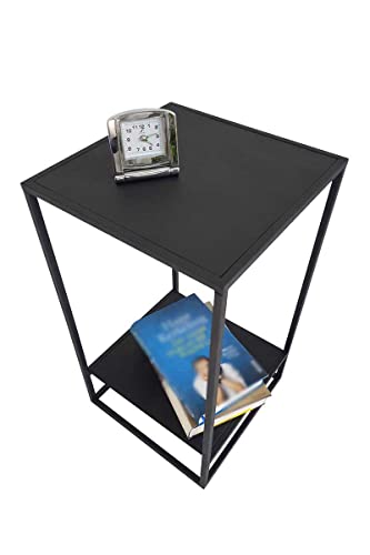 KUHEIGA Beistelltisch Schwarz, Nachttisch Metall, Blumentisch, Deko-Tisch von KUHEIGA
