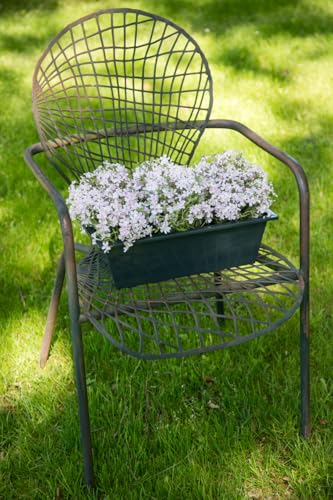 KUHEIGA Blumenkasten 40cm verzinkt + Anthrazit Blumentopf, Balkonkasten von KUHEIGA