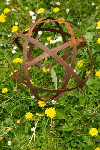 KUHEIGA Dekokugel Bando, Rost Ø 30cm Deko-Kugel Gartenkugel Edelrost Kugel Pflanzkugel von KUHEIGA