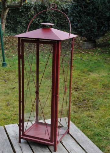 KUHEIGA RIESIGE stabile Laterne Höhe: 100cm, rot von KUHEIGA