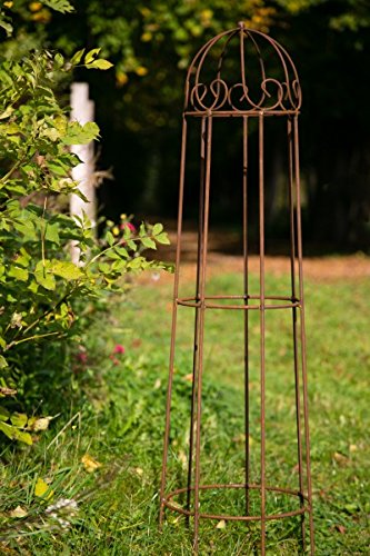KUHEIGA Rankgerüst Roheisen/Rost Obelisk Rosenhilfe H: 120cm Rankhilfe von KUHEIGA