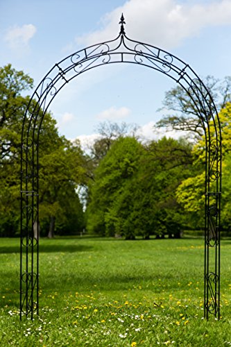 KUHEIGA Rosenbogen aus Metall 10mm Massiveisen! Breite: 140cm Schwarz lackiert (matt) von KUHEIGA