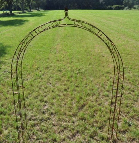 KUHEIGA Rosenbogen aus Metall in 10mm Massiveisen! Breite: 200cm Rost/Roheisen von KUHEIGA