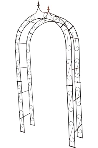 KUHEIGA Rostiger Rosenbogen aus Metall 10mm Massiveisen! Breite: 120cm Roheisen/Rost von KUHEIGA