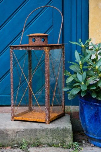 KUHEIGA Stabile Stalllaterne Laterne Höhe 73cm rost von KUHEIGA