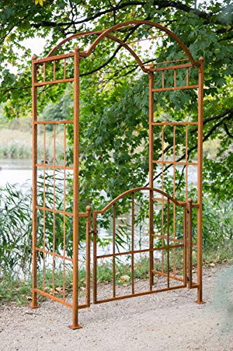 KUHEIGA Stabiler Rosenbogen mit Tor/Tür Metall B: ca. 120 cm T: 70cm Rost Rankbogen KUHEIGA Stabiler Rosenbogen mit Tor/Tür Metall B: ca. 120 cm T: 70cm Rost Rankbogen von KUHEIGA