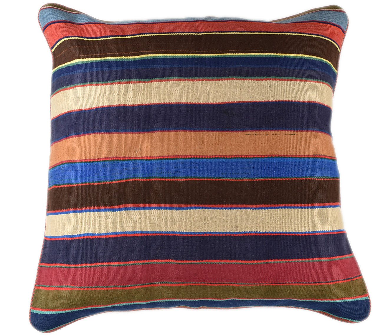 KUHFELL online & NOMAD Bodenkissen Kelim Kissen Sitzkissen 80 x 80 cm aus persischen Vintage Kelim von KUHFELL online & NOMAD