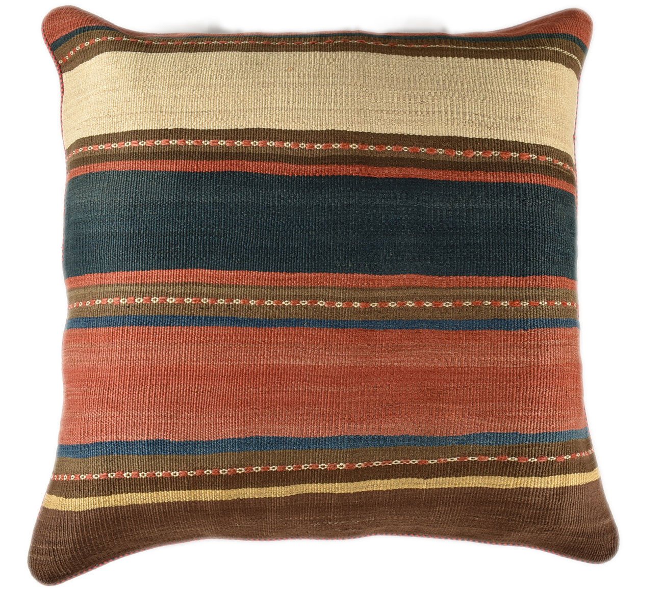 KUHFELL online & NOMAD Bodenkissen Kelim Kissen Sitzkissen 80 x 80 cm aus persischen Vintage Kelim von KUHFELL online & NOMAD