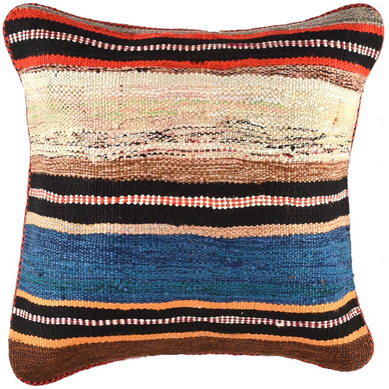 KUHFELL online & NOMAD Dekokissen Kissenbezug persischer Kelim Kissen 40 x 40 cm in diversen Motiven, 100% Wolle von KUHFELL online & NOMAD