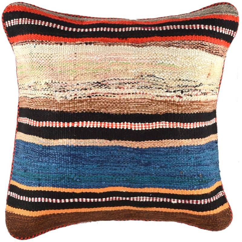KUHFELL online & NOMAD Dekokissen Kissenbezug persischer Kelim Kissen 40 x 40 cm in diversen Motiven, 100% Wolle von KUHFELL online & NOMAD