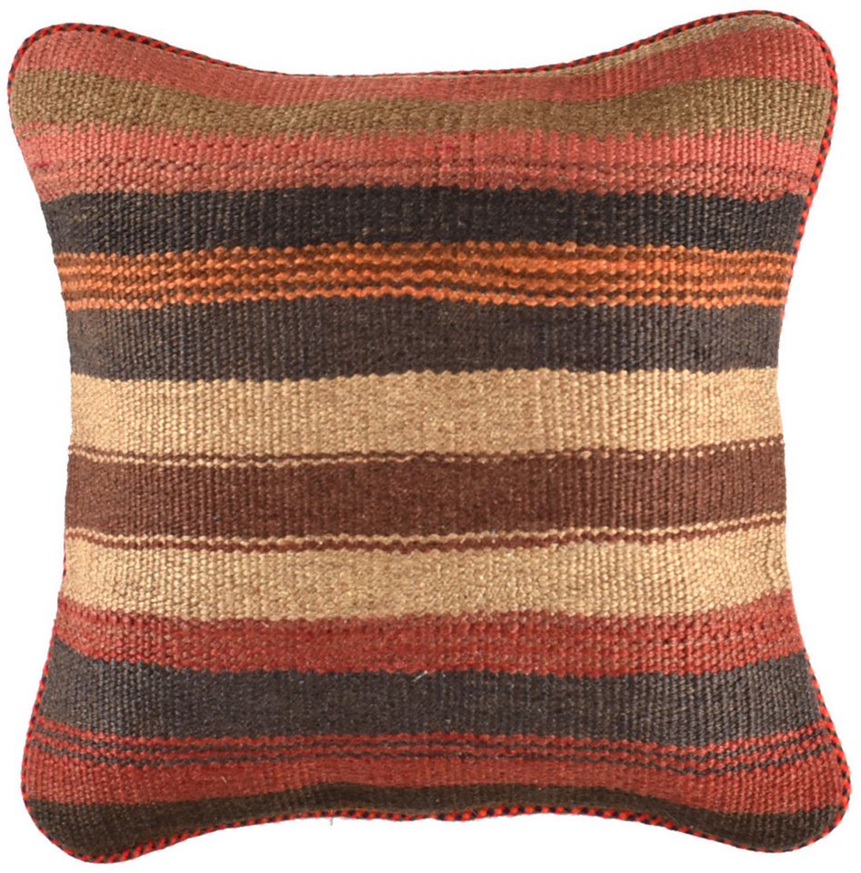 KUHFELL online & NOMAD Dekokissen Kissenbezug persischer Kelim Kissen 40 x 40 cm in diversen Motiven, 100% Wolle von KUHFELL online & NOMAD