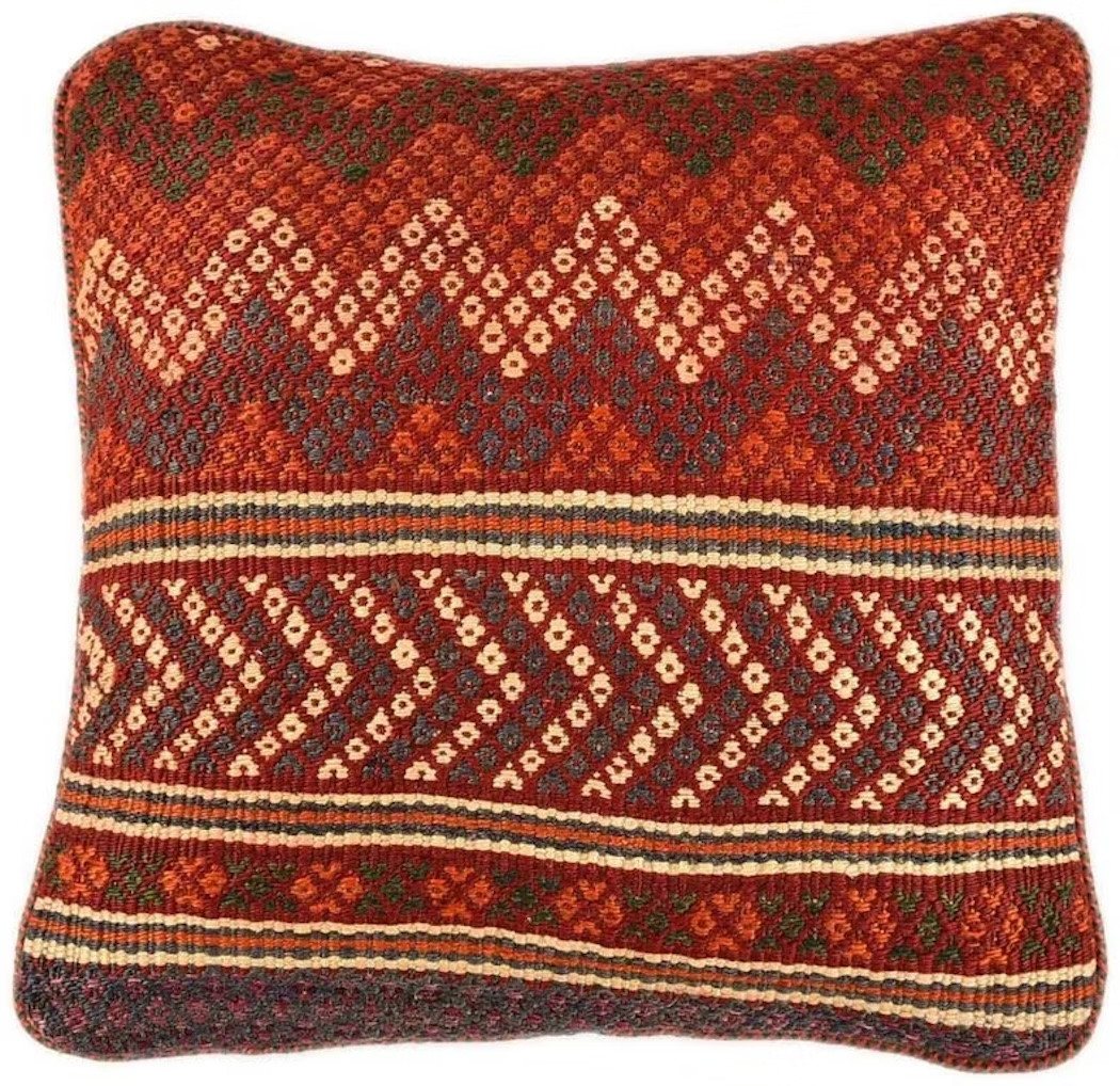 KUHFELL online & NOMAD Dekokissen Kissenbezug persischer Kelim Kissen 40 x 40 cm in diversen Motiven, 100% Wolle von KUHFELL online & NOMAD