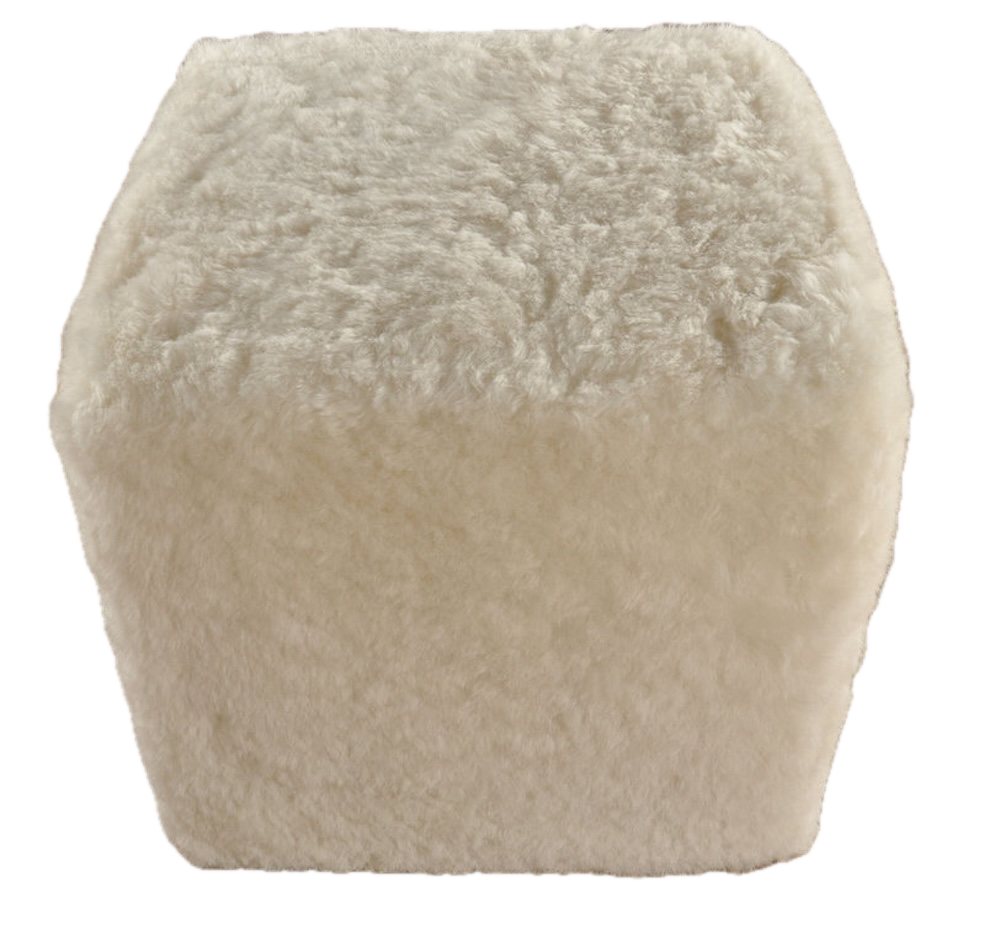 KUHFELL online & NOMAD Hocker Hocker Ottomane Sitzwürfel Pouf echtes Lammfell 40x40x40 cm kurzwollig, Einzelstück, Naturprodukt, Weich, Schmutzabweisend, Pflegeleicht von KUHFELL online & NOMAD