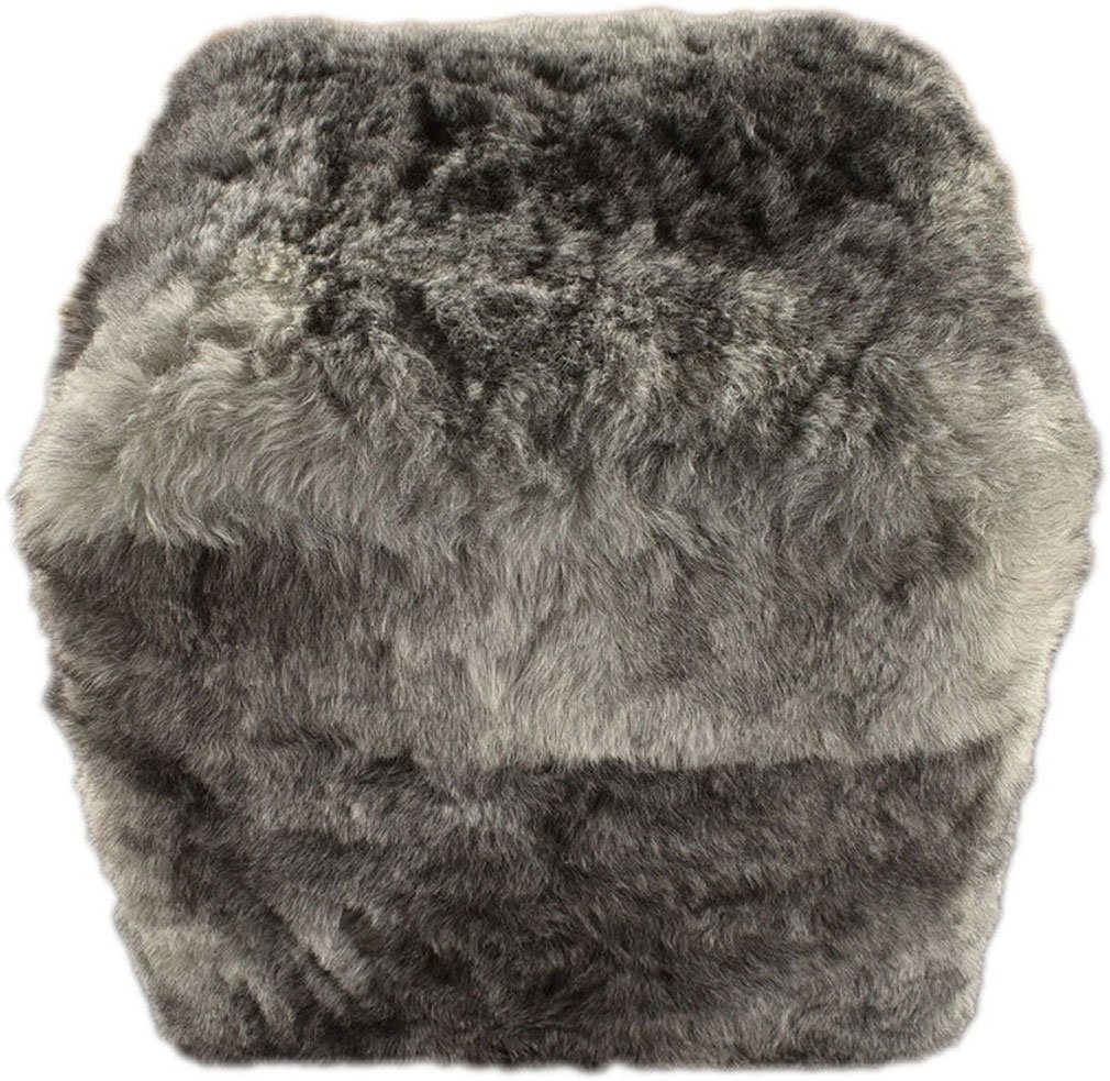 KUHFELL online & NOMAD Hocker Hocker Ottomane Sitzwürfel Pouf echtes Lammfell 40x40x40 cm kurzwollig, Einzelstück, Naturprodukt, Weich, Schmutzabweisend, Pflegeleicht von KUHFELL online & NOMAD