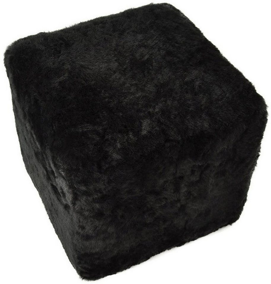 KUHFELL online & NOMAD Hocker Hocker Ottomane Sitzwürfel Pouf echtes Lammfell 40x40x40 cm kurzwollig, Einzelstück, Naturprodukt, Weich, Schmutzabweisend, Pflegeleicht von KUHFELL online & NOMAD