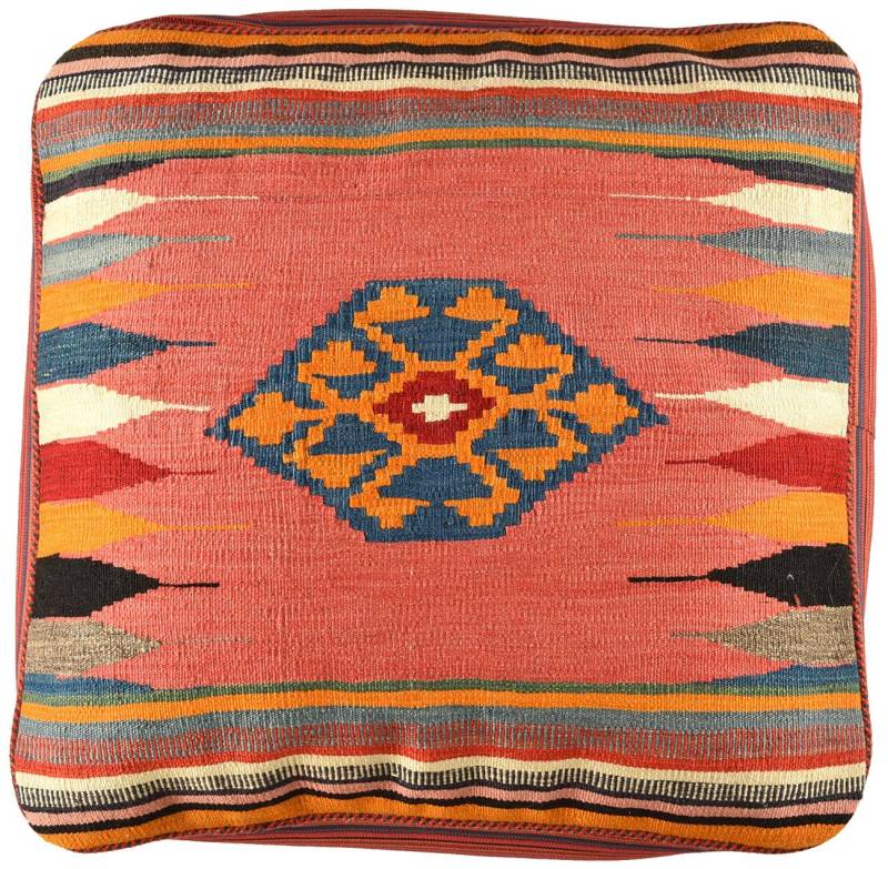 KUHFELL online & NOMAD Pouf ORIENT KELIM POUF SITZKISSEN BODENKISSEN FUßHOCKER 60 x 60 x 30 cm von KUHFELL online & NOMAD