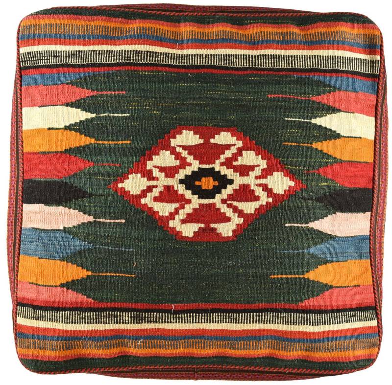 KUHFELL online & NOMAD Pouf ORIENT KELIM POUF SITZKISSEN BODENKISSEN FUßHOCKER 60 x 60 x 30 cm von KUHFELL online & NOMAD