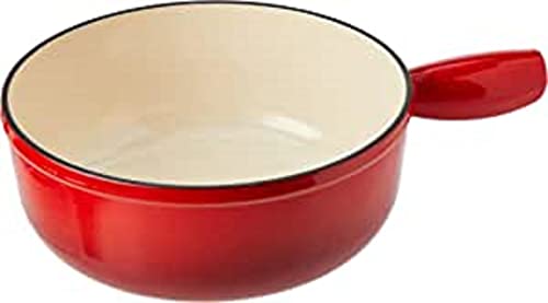 KUHN RIKON Fondue Käsefondue Caquelon Eisenguss, Gusseisen, Induktion, emailliert, 24 cm, rot von KUHN RIKON