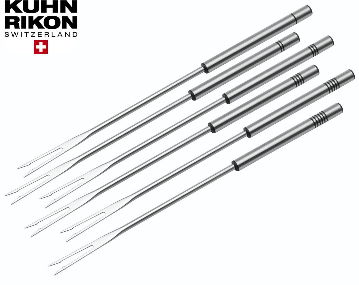 KUHN RIKON Fonduegabel Kuhn Rikon Fleischfondue Gabel Set (6 Stück) mit Edelstahlgriff von KUHN RIKON