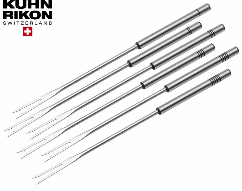 KUHN RIKON Fonduegabel Kuhn Rikon Fleischfondue Gabel Set (6 Stück) mit Edelstahlgriff von KUHN RIKON