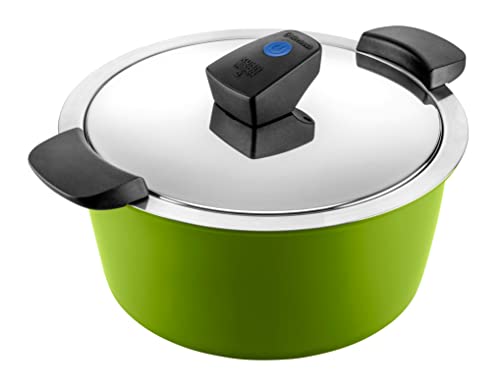 KUHN RIKON HOTPAN COMFORT Kochtopf mit Deckel mit Thermoschüssel zum Essen warmhalten, Grün 2 Liter/18 cm, Edelstahl, alle Herdarten inkl. Induktion, mit Bluetooth-Verbindung von KUHN RIKON