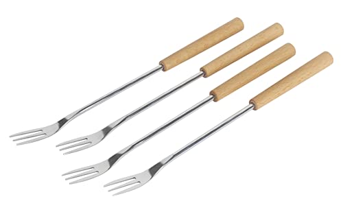KUHN RIKON Käsefonduegabeln Buchenholz 4 Stk, für Käsefondue, Brown von KUHN RIKON