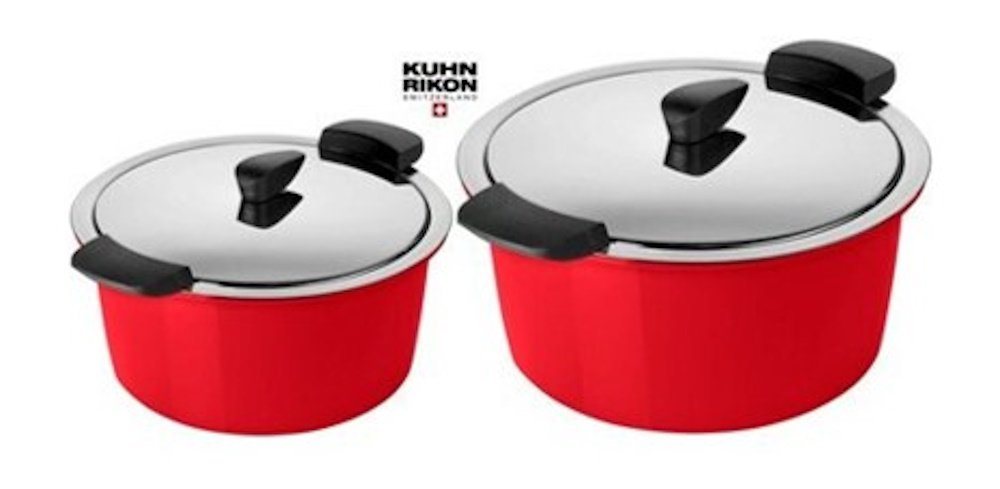 KUHN RIKON Kochtopf Kuhn Rikon HOTPAN Thermo + Energiespartopf Set 2,0 L, 3,0 L in Rot von KUHN RIKON