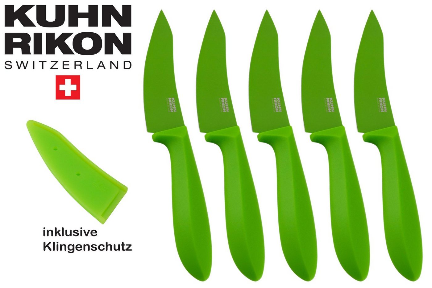 KUHN RIKON Schälmesser Colori V Gemüsemesser (5tlg), rostfreier Edelstahl von KUHN RIKON