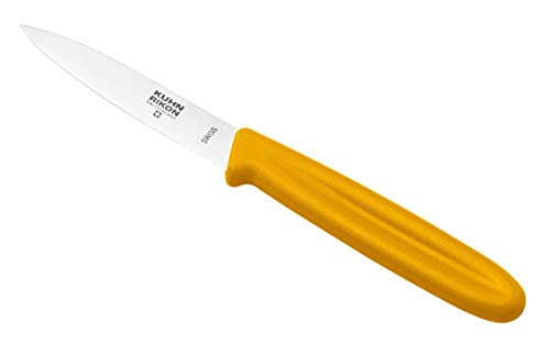 KUHN RIKON Swiss Knife Rüstmesser, Edelstahl, Gemüsemesser, Messer mit Klingenschutz, Stainless Steel, Gelb von KUHN RIKON