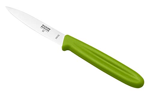 KUHN RIKON Swiss Knife Rüstmesser, Edelstahl, Gemüsemesser, Messer mit Klingenschutz, Stainless Steel, Grün von KUHN RIKON