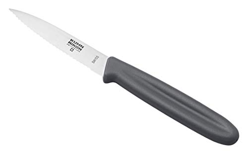 KUHN RIKON Swiss Knife Rüstmesser Wellenschliff Edelstahl, Gemüsemesser, Messer mit Klingenschutz, Stainless Steel, Grau von KUHN RIKON