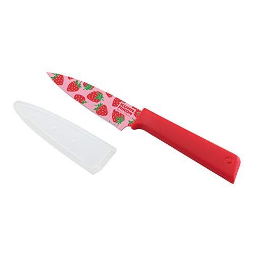 Kuhn Rikon 20490 COLORI Funky Fruit Erdbeere Rüstmesser, 18/8 Edelstahl von KUHN RIKON