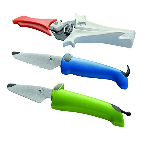 Kuhn Rikon 21270 Kinderkitchen Rüstmesser, 18/8 Edelstahl, Weiss, Blau & Grün von KUHN RIKON