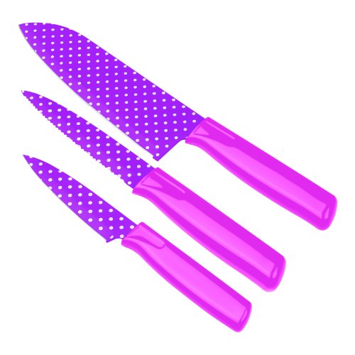 Kuhn Rikon 22465 Colori Art Polka Dot Kü chenmesserset, rosa gepunktet von KUHN RIKON