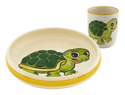 Kuhn Rikon 39553 Kinderset Schildkröte, Keramik, Teller, Tasse, Porcelain von KUHN RIKON