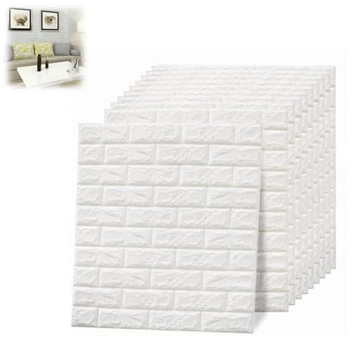 10 Stück 3D Wandpaneele Selbstklebend, 350 x 385 mm 3D Tapete Wandpaneele DIY Dekorative Wandtapete für Küche Schlafzimmer Badezimmer Wohnzimmer Weiß 10 Stück 3D Wandpaneele Selbstklebend, 350 x 385 mm 3D Tapete Wandpaneele DIY Dekorative Wandtapete für Küche Schlafzimmer Badezimmer Wohnzimmer Weiß von KUIDAMOS