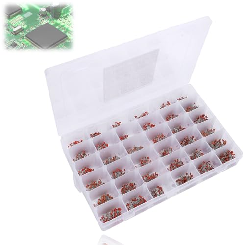 3600Pcs Keramikkondensator 36 Spezifikation In-Line 1pF-100nF 50V Klassifizierungsbox-Kit, Monolithisches mehrschichtiges Keramik-Chip-Kondensator-Sortiment, Keramikkondensator-Set 3600Pcs Keramikkondensator 36 Spezifikation In-Line 1pF-100nF 50V Klassifizierungsbox-Kit, Monolithisches mehrschichtiges Keramik-Chip-Kondensator-Sortiment, Keramikkondensator-Set von KUIDAMOS