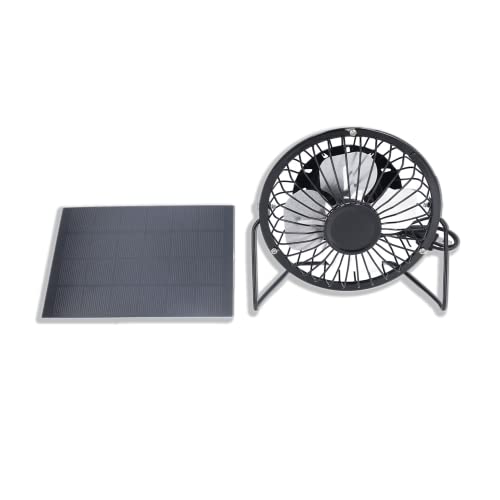 6V 3W Solarpanel Ventilator für Hunde,Mini Lüfter Monokristallines Solarmodul 14.5x14.5cm USB Abluftventilator Solarpanel Set für Haustierhaus kühlt und belüftet leise von KUIDAMOS