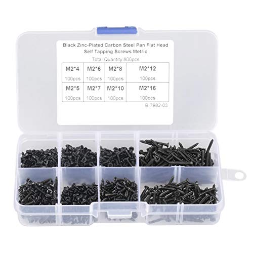 800Pcs M2 Schwarz Senkkopf Flachkopf Kreuz selbstschneidend Winziges Schraubensatz-Set mit einer Box schwarze schrauben Kreuzholzschrauben Antrieb Vis ¨¤ t?le et autotaraudeses 800Pcs M2 Schwarz Senkkopf Flachkopf Kreuz selbstschneidend Winziges Schraubensatz-Set mit einer Box schwarze schrauben Kreuzholzschrauben Antrieb Vis ¨¤ t?le et autotaraudeses von KUIDAMOS