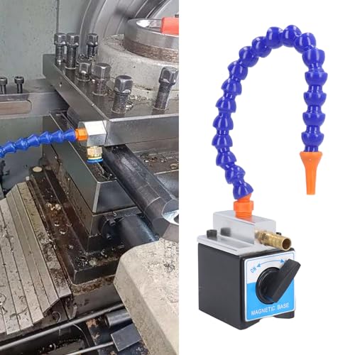 Einstellbarer Kühlmittelschlauch mit Magnetfuß, 1/4 Einlass, 1/2 Auslass, 300 Mm Ölkühlrohrhalter Hitzebeständig für Maschinelle Verarbeitung, Gerätekalibrierung von KUIDAMOS