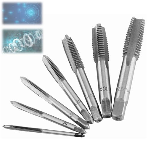 Gewindebohrer gewindeschneider m10 7-teilige Bohrer mit metrischem Gewindebohrer aus Stahl, Kombination aus Bohrer und Gewindebohrer-Set M3, M4, M5, M6, M8, Juegos de machos y terrajas von KUIDAMOS