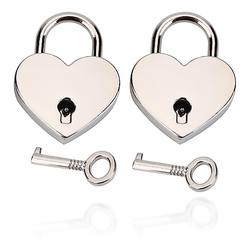 Herzf?rmiges Vorh?ngeschloss kleines vorh?ngeschloss mit schl¨¹ssel 2 Sets Kleines Metall-Vorh?ngeschloss in Herz form mit Schl¨¹ssel Wunschschloss Doppelherz Lucchetti con chiave von KUIDAMOS