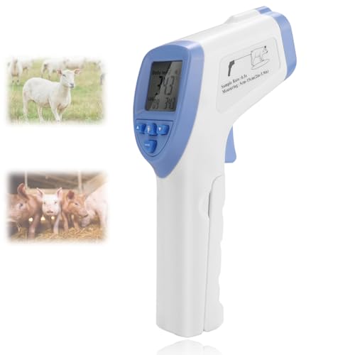 Hundethermometer,Digitales Haustierthermometer Mit Led Anzeige Hohe Genauigkeit VeterinäR Infrarot Thermometer, Viehbedarf, Haustier Thermometer 32 Temperaturdatensätze FüR Hunde FüR Schwein, Schaf von KUIDAMOS